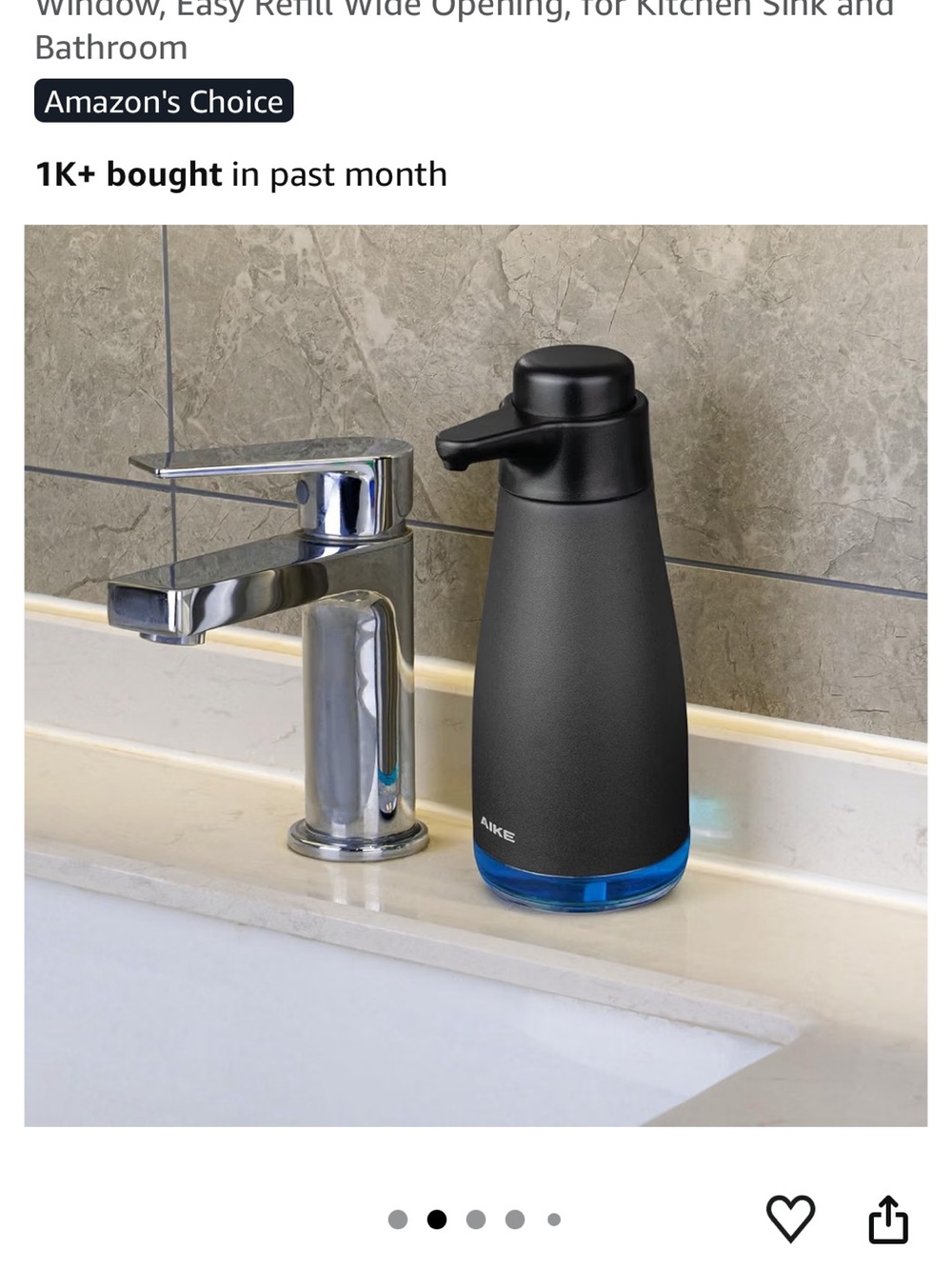 Matte Black Soap Dispenser Pump for Bathroom & Kitchen